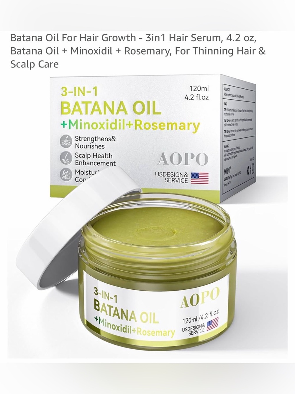 Batana Oil For Hair Growth - 3in1 Hair Serum, 4.2 oz